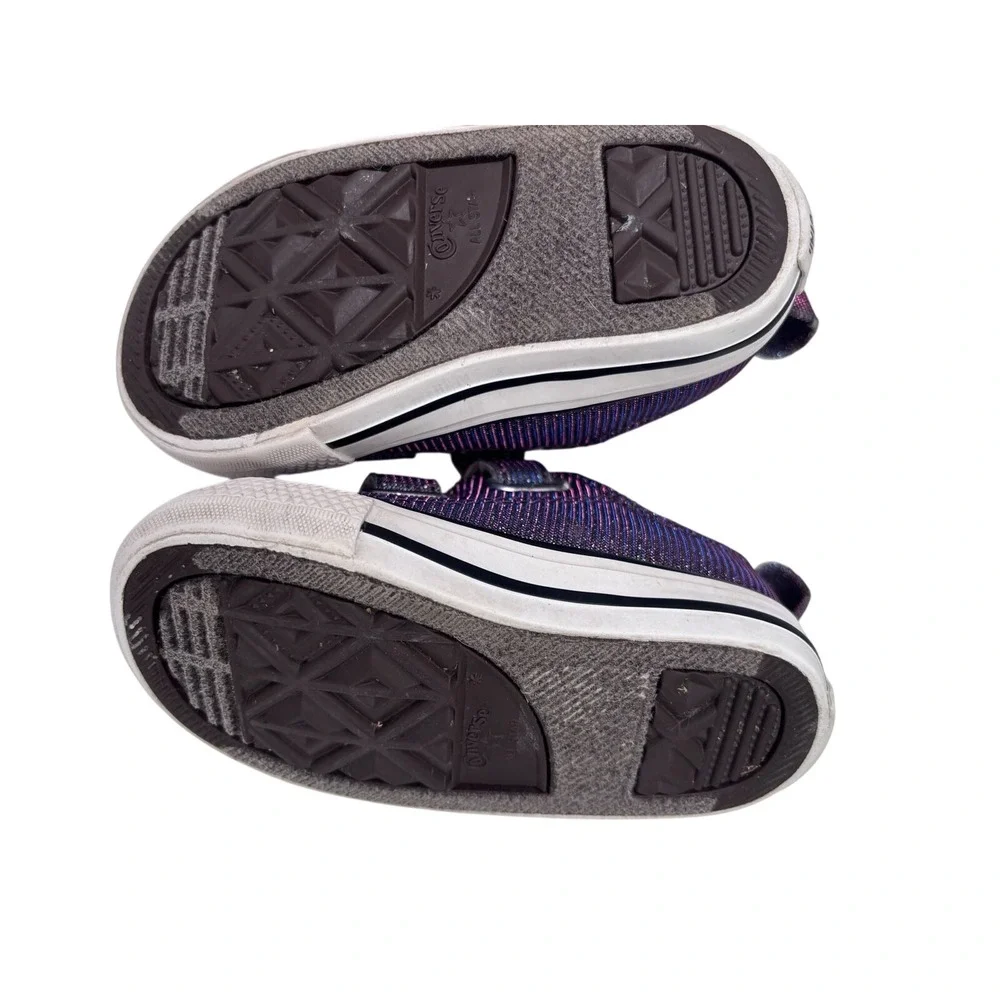 Converse Chuck Taylor All Star Kids 6 Purple Pink Glitter‎ Low Top Sneakers